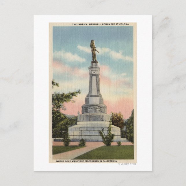 Carte Postale James W. Marshall Monument Vue n° 1 (Devant)