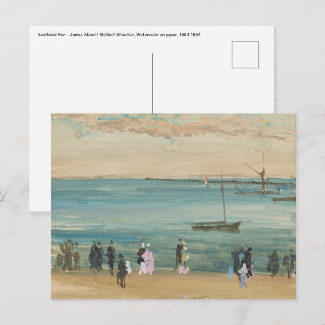 Carte Postale James Whistler - Southend Pier (Devant / Derrière)