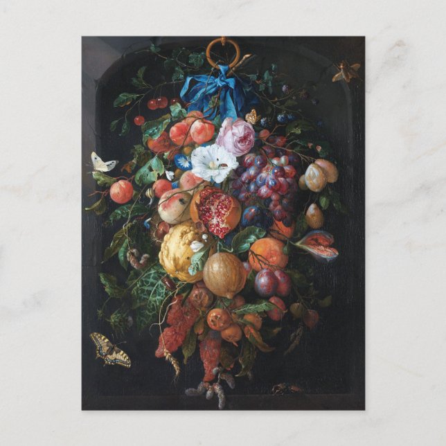 Carte Postale Jan Davidsz de Heem, Festoon de Fruits et Fleurs (Devant)