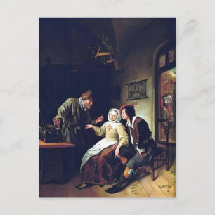 Carte Postale Jan Steen - Choix entre la richesse et la jeunesse