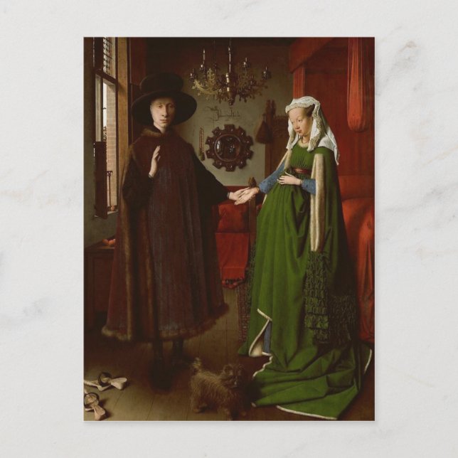 Carte Postale Jan van Eyck (vers 1390-1441) The Arnolfini Portra (Devant)
