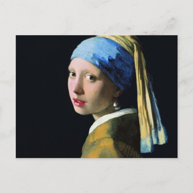 Carte Postale Jan Vermeer Girl Avec Une Perle Élevant L'Art Baro (Devant)