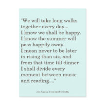 Jane Austen, Citation de lecture et d'écriture