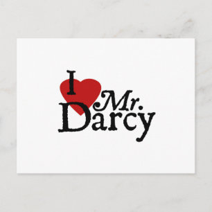 Carte Postale Jane Austen J'AIME M. Darcy