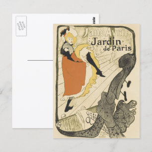 Carte Postale Jane Avril de la danseuse Art nouveau par Toulouse