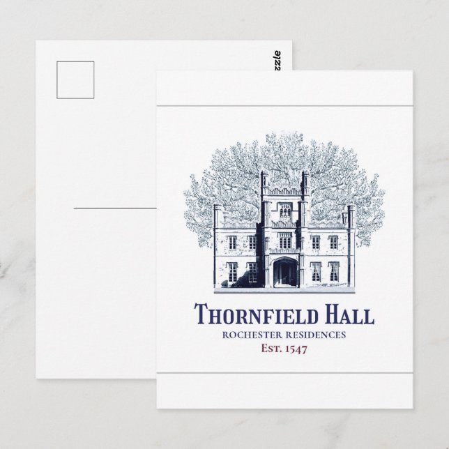 Carte Postale Jane Eyre Thornfield Hall Rochester Résidences (Devant / Derrière)
