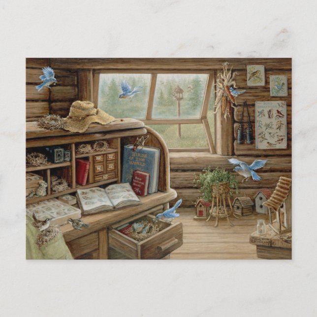 Carte Postale Janet Kruskamp Peinture Bureau des oiseaux (Devant)