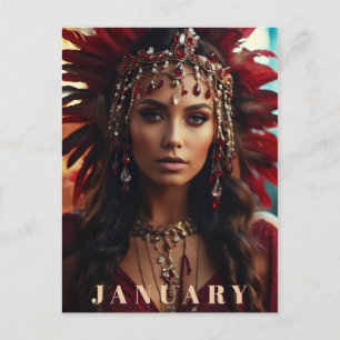 Carte Postale *~* JANVIER Coiffure GARNET AP53 Boho