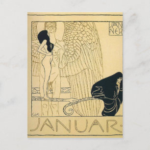 Carte Postale Janvier par Gustav Klimt