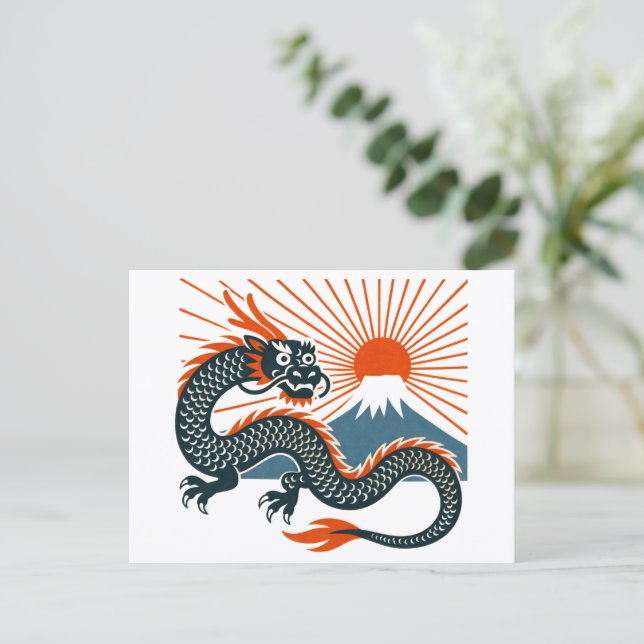 Carte Postale Japanese Dragon & Rising Sun postcard (Debout devant)
