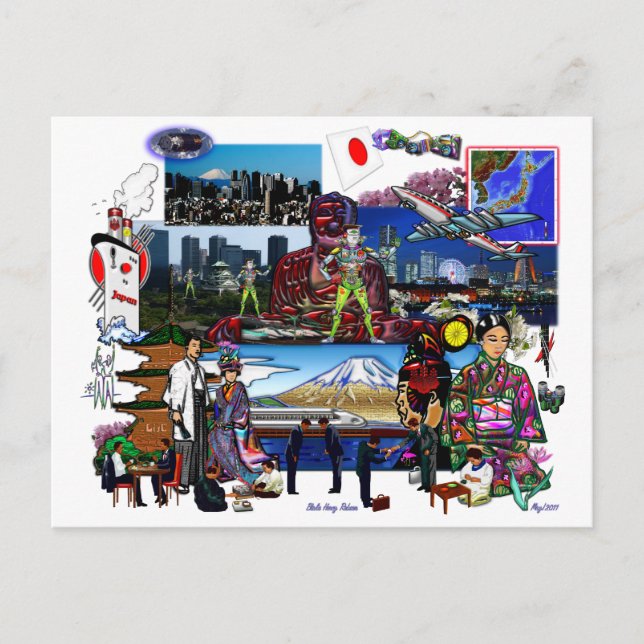 Carte Postale Japon Archipel japonais Collage (Devant)