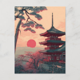 Carte Postale Japon Pagode vintage