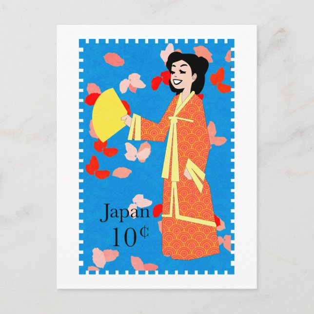 Carte postale Japon Stamp Girl (Devant)
