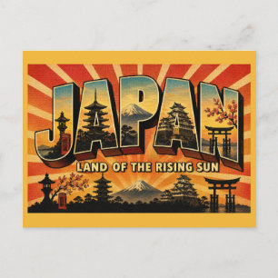 Carte Postale Japon Terre du Soleil Levant Art de Voyage Vintage