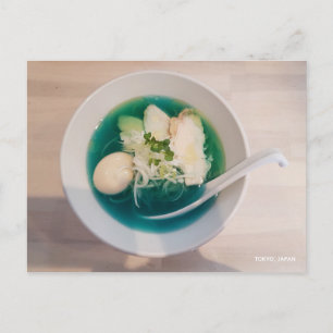 Carte Postale Japonais Ramen Nouilles Bleu Photo Tokyo Japon