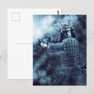 Carte Postale Japonais SAMURAI Guerrier Abstrait Art mystique