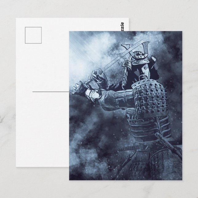 Carte Postale Japonais SAMURAI Guerrier Abstrait Art mystique (Devant / Derrière)