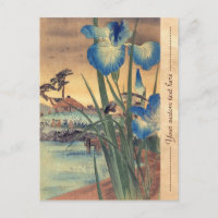 Japonais vintage ukiyo-e iris bleu
