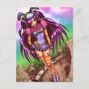 Carte Postale Japonaise Fashion Anime Girl