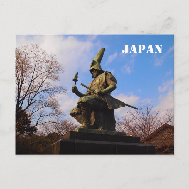 Carte postale japonaise Samurai Statue (Devant)