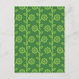 Carte Postale Jardin à fleurs plates vertes Motif