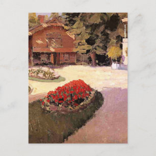 Carte Postale Jardin à Yerres, peinture d'art fin,
