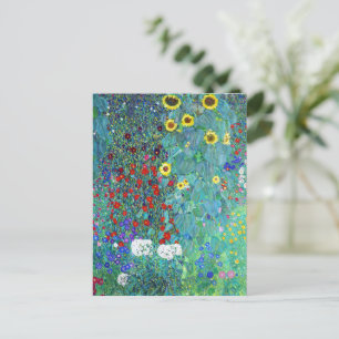 Carte Postale Jardin agricole avec tournesol par Gustav Klimt