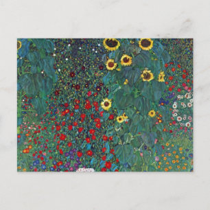 Carte Postale Jardin agricole avec tournesol par Klimt, Fleurs V