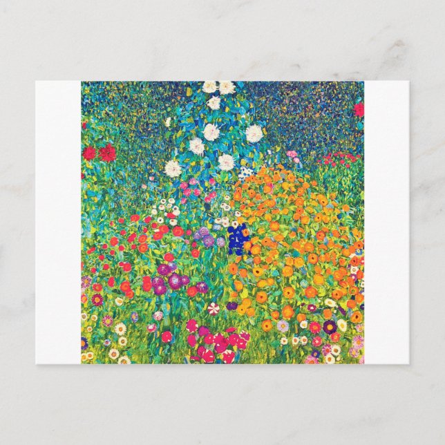 Carte Postale Jardin aux fleurs, Gustav Klimt (Devant)