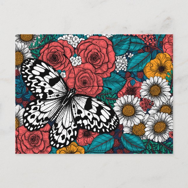 Carte Postale Jardin de cerfs-cerfs en papier (Devant)