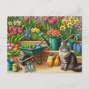 Carte Postale Jardin de fleurs heureux de printemps 