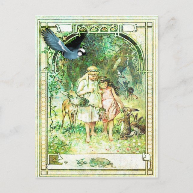 Carte Postale Jardin de Jour vintage (Devant)