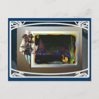 Carte Postale jardin de nuit avec swanlake