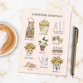 Carte Postale Jardin de tournesol essentiel Outils Crème