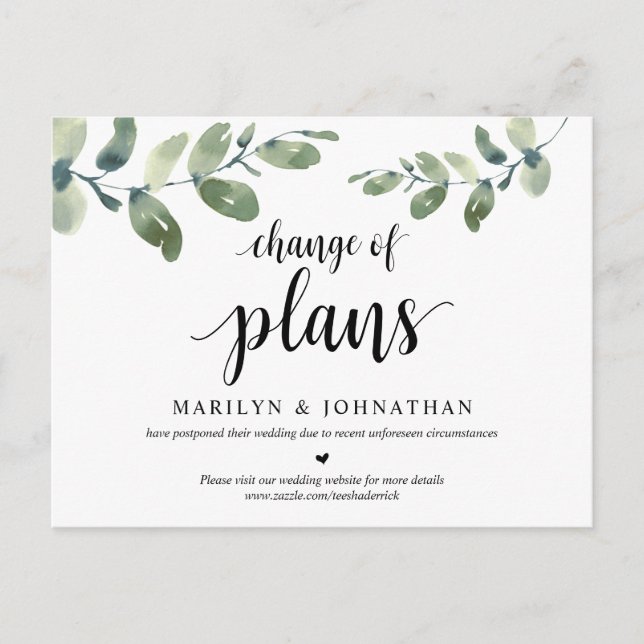 Carte Postale Jardin de verdure, Changement de plans, Reporté (Devant)