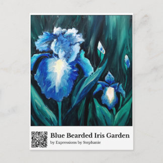 Carte Postale Jardin d'Iris à barbe bleue