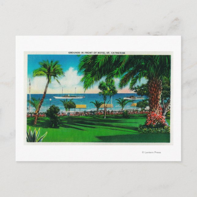 Carte Postale Jardin en face de l'Hôtel St Catherine (Devant)