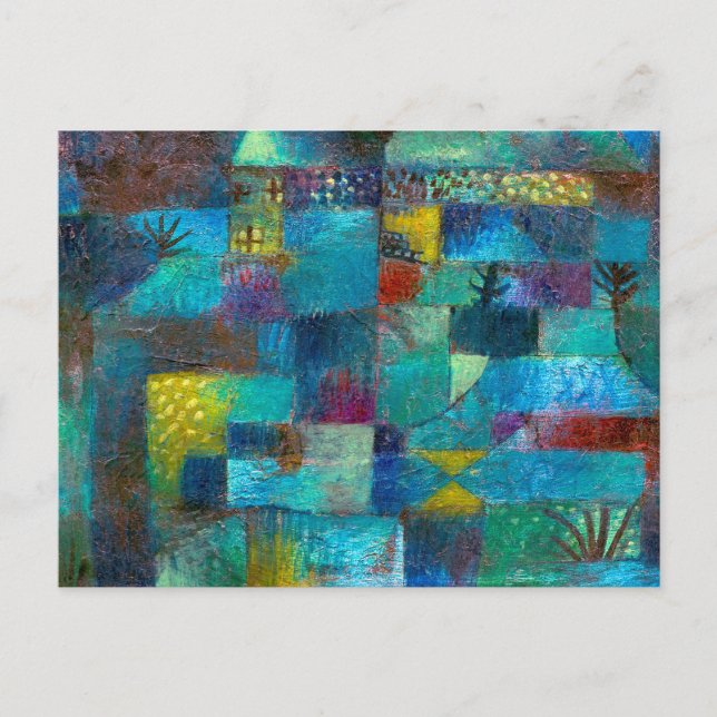 Carte Postale Jardin en terrasse (1920) tableau de Paul Klee (Devant)