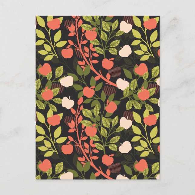 Carte Postale Jardin floral de pommier de nuit Motif (Devant)