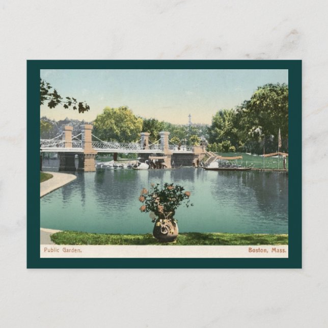 Carte Postale Jardin public, Boston 1905 Vintage (Devant)