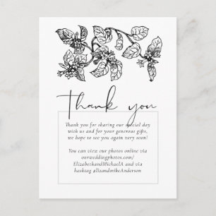 Carte Postale Jardin Rétro Feuilles Mariage Classique Budget