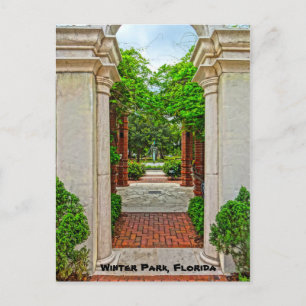Carte Postale Jardin rose & Fontaine Peacock Parc d'hiver Florid
