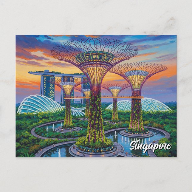Carte Postale Jardins de la baie de Singapour (Devant)