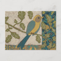Jaune et oiseau bleu turquoise étés perché sur une