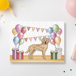 Carte Postale Jaune Labrador Retriever Chien coloré Anniversaire