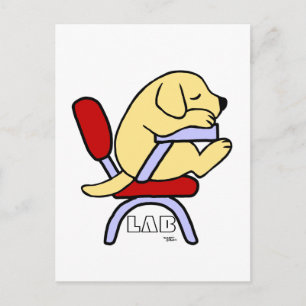 Carte Postale Jaune Labrador Student 2 Dessin