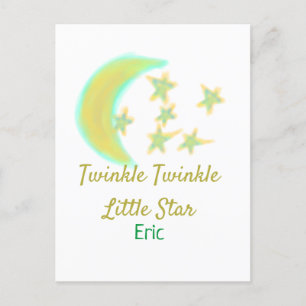 Carte Postale Jaune vert scintille Twinkle Little Star ajouter l