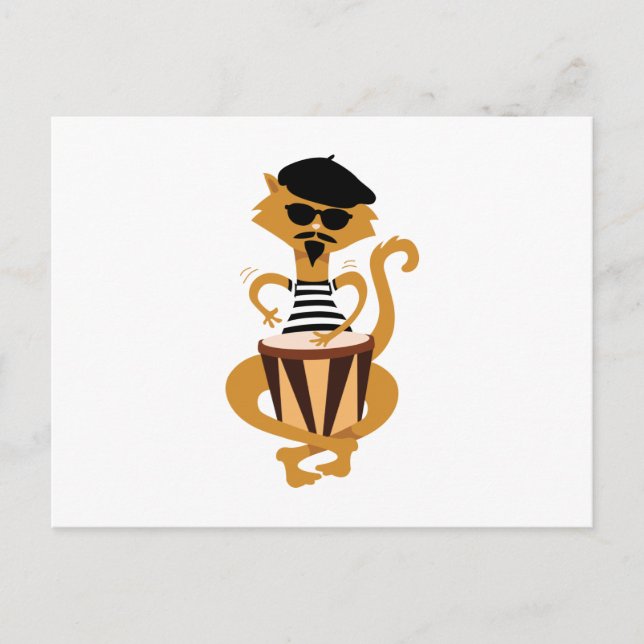 Carte Postale Jazz Cat (Devant)