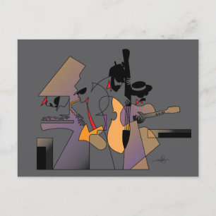 Carte Postale Jazz et nuits Art Abstrait