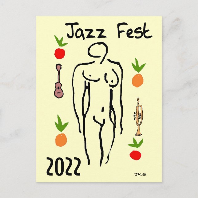 Carte postale Jazz Fest de style Matisse (Devant)